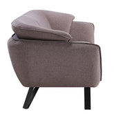 78" Gray Linen And Black Sofa